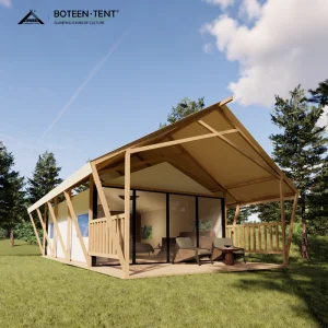 BOTEEN A-Frame Safari Villa 5x9x4m Architectural Fabric Lodge 45㎡ Heavy Duty Glamping House For Eco Resort Project