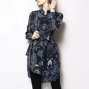 Custom Spring New Women's Office Knitted Blouse Shirt Plain Dyed Simple Casual Breathable Eco-Friendly Printed Collar Long