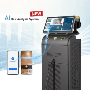 Newest 4 Wavelength Diode Laser Strong Cooling System Full Body Hair Removal Machine with Hair Follicle Analyzer