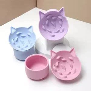 2 in 1 Silicone BPA Free Slow Feeder Bowl Set