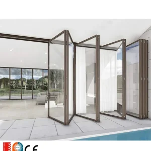Modern Style Waterproof Bifold Doors Windows Aluminum Balcony Glass Sliding Folding Door