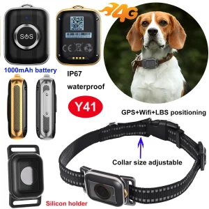 Wholesale 4G IP67 Waterproof Rechargeable Pets GPS Tracker Cats Tracking Device for security monitoring Y41