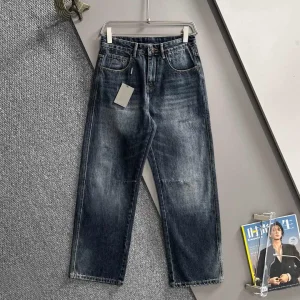 Correct Edition Bal Style Vintage Washed Jeans for Men Casual Straight Distressed Denim Pants Luxury Brand Clothes