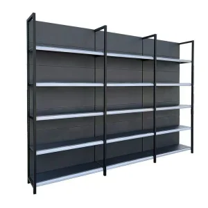 Customized Heavy Duty Supermarket Display Rack Black Metal Commercial Rack Shelving Shopping Mall Shelves Exhibition Store Rack