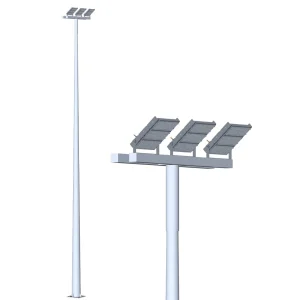 Conjunto completo luz led mástil alto poste galvanizado