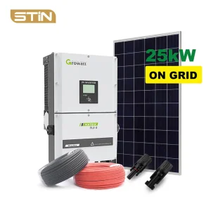 25kw Grid Connected Rooftop Residential Solar Energy System Single Three Phase 25kw on Grid PV Kit
