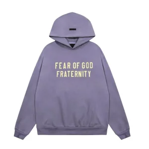 Wholesale Fear of God Essentials Fashion Hip Hop Streetwear Clothes Brand Purple Hoodie Sweatshirt