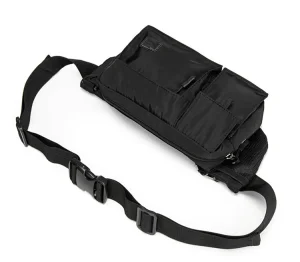 Mochila de cintura leve preta e cinza estilosa para homens