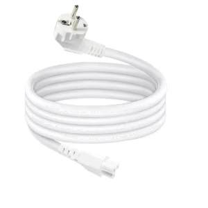 Custom White Euro Ac Power Cord Eu Schuko 3pin Cee 7/7 Plug 10a 220v 3*0.75mm Vde Mains Lead Cable for Laptop Projector