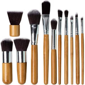 Eco-friendly Professional 11pcs Vegan Makeup Brushes Set Bamboo Handle Create Your Own Private Label New Model