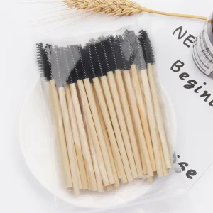 Hot Selling New Design Bamboo Handle Soft Brush Eyelash Applicator Disposable Makeup Eyelashes Brushes