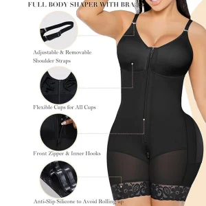 Cross-Breasted Front Zipper Seamless Thin Anti-Bacterial Firm Control Nylon Spandex Bodysuit Postpartum Abdominal Hip-Lifting