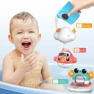 Conjunto de Brinquedos de Água para Banho Simulado Chuva Brinquedo de Plástico Fofo para Crianças