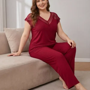 Conjunto de pijama de mujer de talla grande