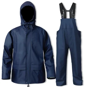 PU Polyester Waterproof Rain Jacket Bib Pants