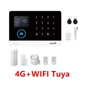 4G Tuya Wireless Alarm System Home Kit with Remote Control WiFi GSM Home Security Alarm System