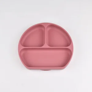 Durable Non Slip Silicone Divided Plate For Baby Feeding Children's Dish With Three Compartments Flexible Food Grade Material