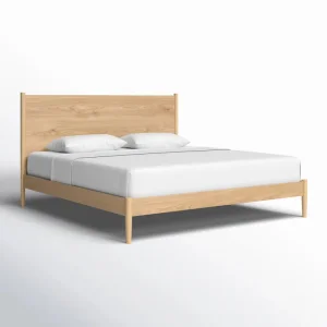 Cama de pared moderna de roble de alta calidad con marco de espiral y listones de pino, cama plana contemporánea para hogar y hotel, tamaño individual, doble, reina y rey