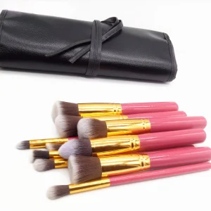 Conjunto de Pincéis de Maquiagem com Cabo de Plástico, Novo Estilo, Doze Pincéis em uma Caixa de Lata, Blush, Sombras, Pincéis de Base