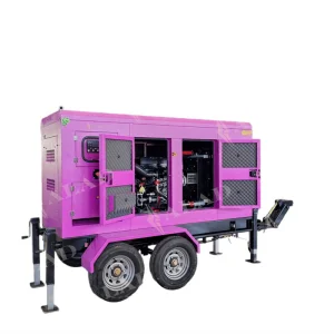 برج إضاءة متنقل مولد ديزل على مقطورة 80kw70kw 100kw120kVA