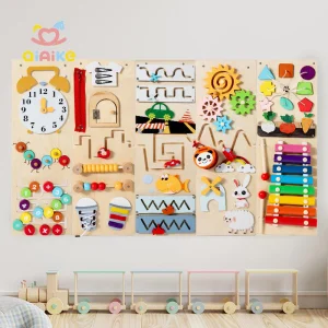 Baby Early Education Wood Multifunctional Wall Game Children's Exploration Cognitive Development Hands-On Ability Busy Board Toy