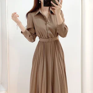Nuevos vestidos largos plisados