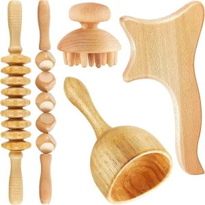 Tablero de raspado de haya, drenaje linfático, limpieza de celulitis, masaje de raspado, conjunto de rodillos de tejido blando, herramientas de masaje de terapia con madera