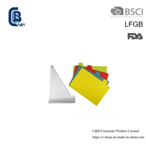 4PCS Index Coded Plastic Kitchen Chopping Cutting Board with Stand