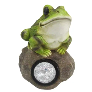 Wholesale Solar-Powered Frog lying on a stone solar