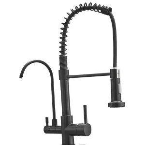 Commercial Stainless Steel Faucet Pull out Kitchen Water Mixer Taps Deck Mounted Kitchen Sink Faucet with Pre-Rinse Sprayer