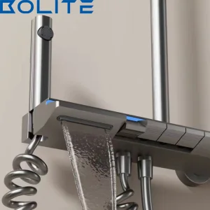 Aluminum Piano Key Shower Set Multifunctional Rain Head Bathroom Shower System