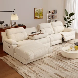 Modern Living Room Fabric Reclining Sofa