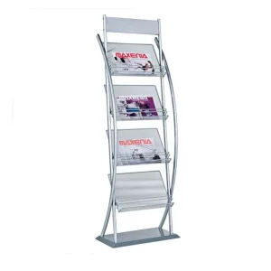 Factory Wholesale Metal Brochure Holder Display Rack Customized Logo Magazine Stand for Importers