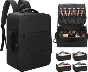 Dust-proof Bag Professional Makeup Artist Kit Set Bag Brush Storage Organizer Box with Dividers for Cosmetic Hair Tools Barber