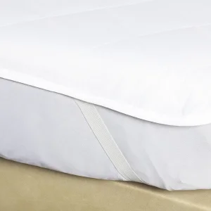 Waterproof Mattress Topper - Breathable Noiseless Bed Pad Stays - Stains, Fluids, Dust Mites, Allergens, Bacteria Proof