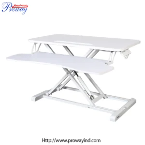 Foldable Ergonomic Standing Desk Monitor Riser Convertible Height Adjustable Pneumatic Sit Stand Desk Converter