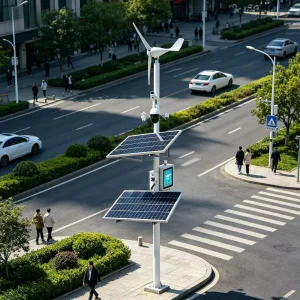 Off Grid Wind Solar Hybrid Power System Complete Photovoltaic Panel Power Supply Kit For Outdoor Engineering Working