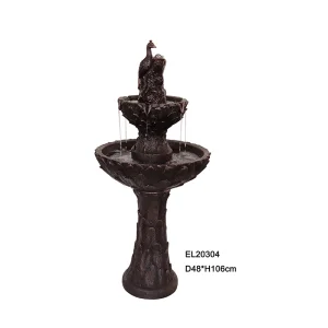 High-Quality Resin Outdoor Two Tiers Garden Water Feature