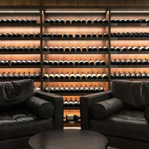Premium Custom Walk-in Wine Cellar in North American Black Walnut