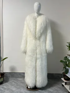 BEIZIRU Women's Slim Real Fur Office Lady Jacket Winter Autumn Fashion Mongolia Sheep Coat Warm Stylish Outerwear
