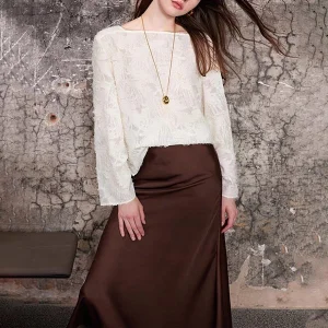 White Shirt Small Tassel Collar Blouse Loose Joker Long Sleeve Shirt Female