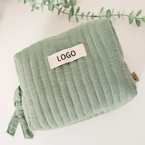 Artículos de tocador de viaje algodón Muslin gasa acolchada algodón componen Cosmética Bolsa con cremallera