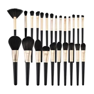 24-Piece Black and Gold Makeup Brush Kit
