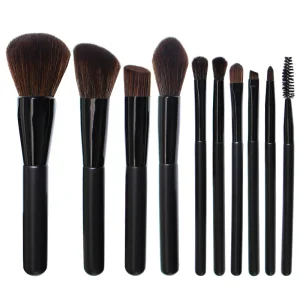 Professional Maquillaje Black Make up Brush Set 10pcs Synthetic Kabuki Foundation Blending Makeup Brush Kit