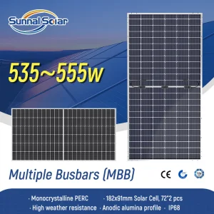 Double Glass 535W 540W 545W 550W 555W Bifacial Panels Integrated Solar Photovoltaic Battery System