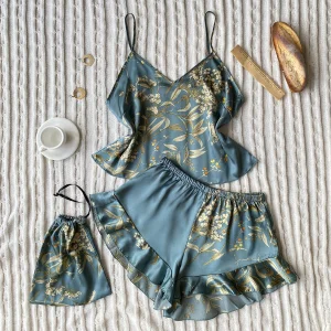Women's elegant floral pajama set