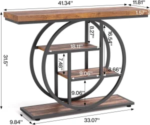 Cycle Round Design Console Table 4-Layers Home Decor Entryway Table