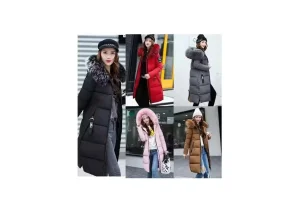 Blusão com capuz Winter Fashionable Warm-Filled para mulher, fato de inverno DE MEIA altura, vestuário para mulher mais vendido no inverno