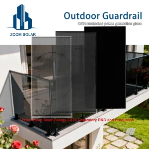 Black Cdte Power Generation Laminated Glass for Home Outdoor Guardrail BIPV Balustrade Solar System