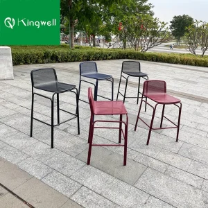 All Weather Outdoor Furniture Metal Bistro High Chairs Patio Bar Stools